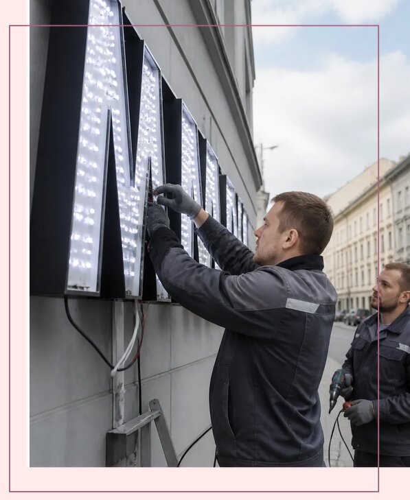 Изготовление и монтаж светодиодных LED вывесок в Карталах